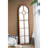 24X79" Half-Round Elongated Mirror With Decorative Window Look Classic Architecture Style Solid Fir Wood Interior Decor