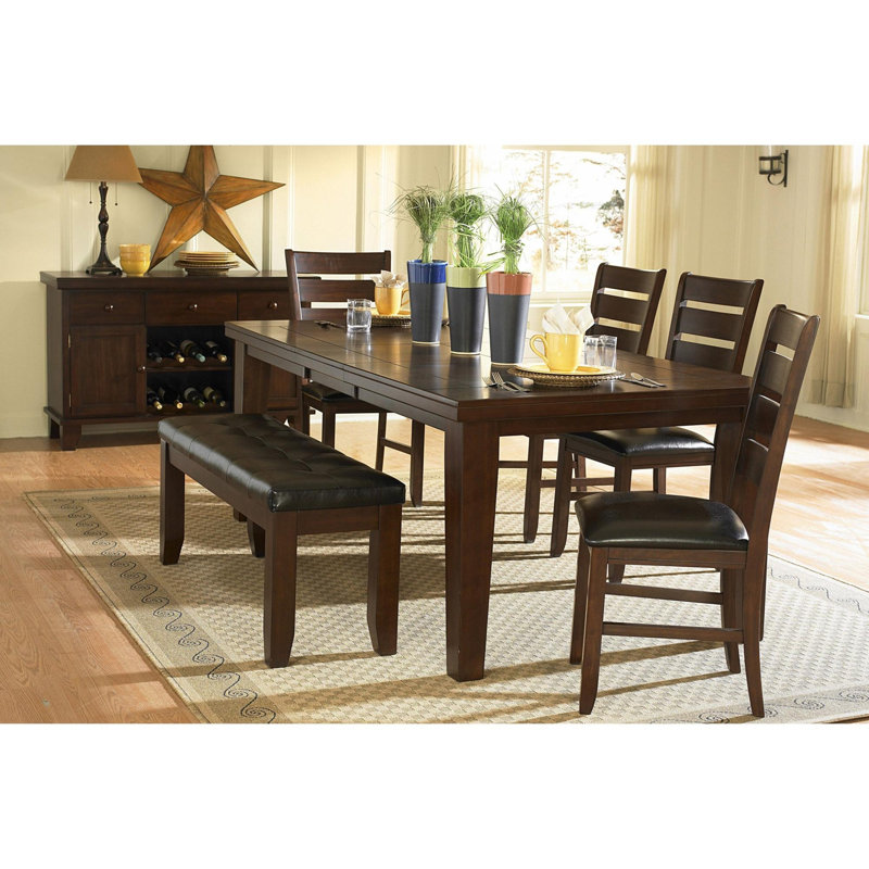 Table de salle à manger rectangulaire à finition chêne foncé 1pc, H 30,5 po x l 54 po x P 42 po