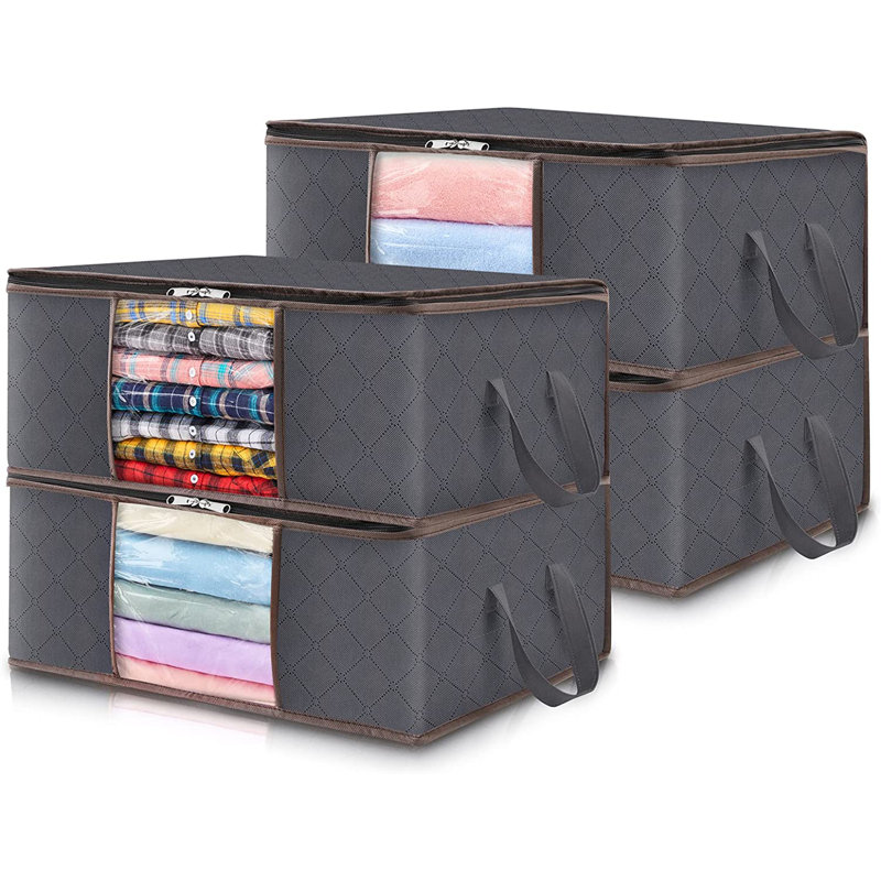 Ensemble de rangement en tissu sous le lit, H 19 po x l 14 po x P 8 po, 4