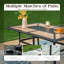 Rectangular Metal Outdoor Dining Table With Umbrella Hole , 152.4cm cm W 96.5cm cm D