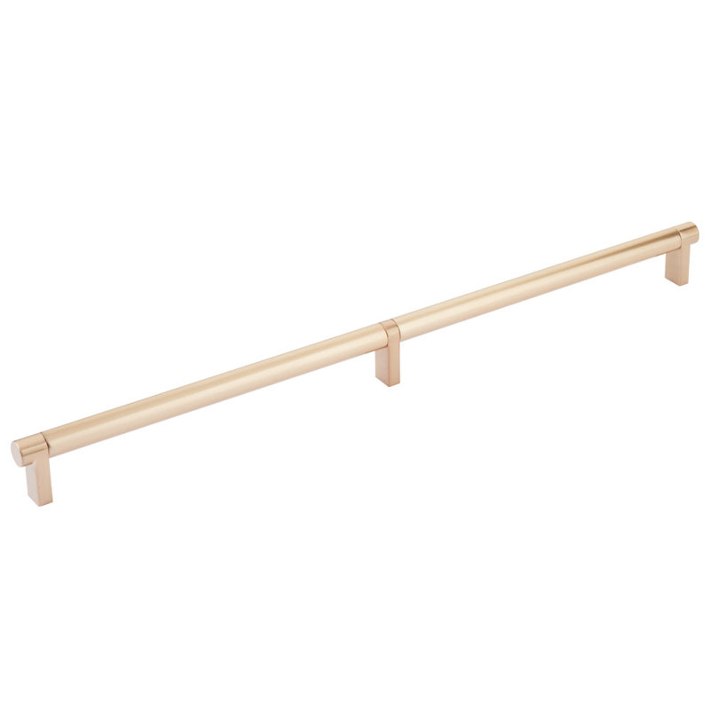Emtek Select Cabinet Pull 16" C-C, Rectangular Stem, Smooth Bar, Satin Copper