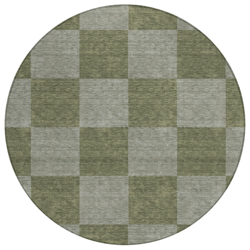 Machine Washable Indoor/Outdoor Micelotta ACN2345 Geometric Rug, Round 8'