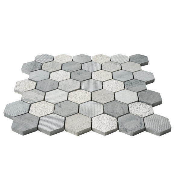 Driftwood Blue Textured 2 Inch Hexagon