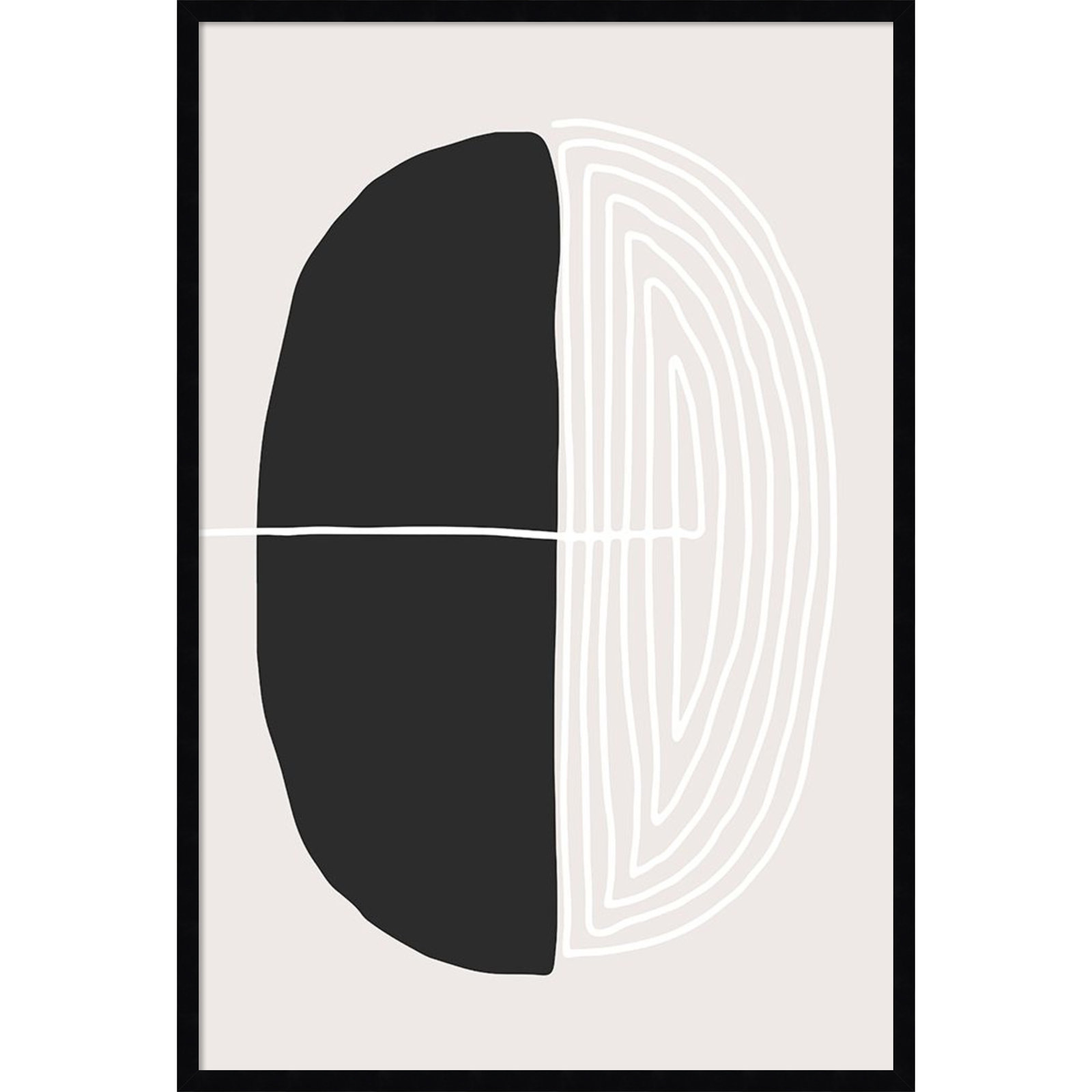 Black And White Oval by Incado, Black, 28" W x 41" H