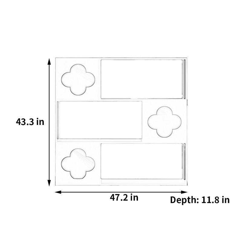 Jopling, (3 tablettes) H 43,3 po x l 47,2 po x P 11,8 po