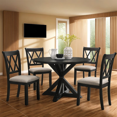 Ebbert 4 - Person Dining Set,Round Table Top,dining table set,dining room set