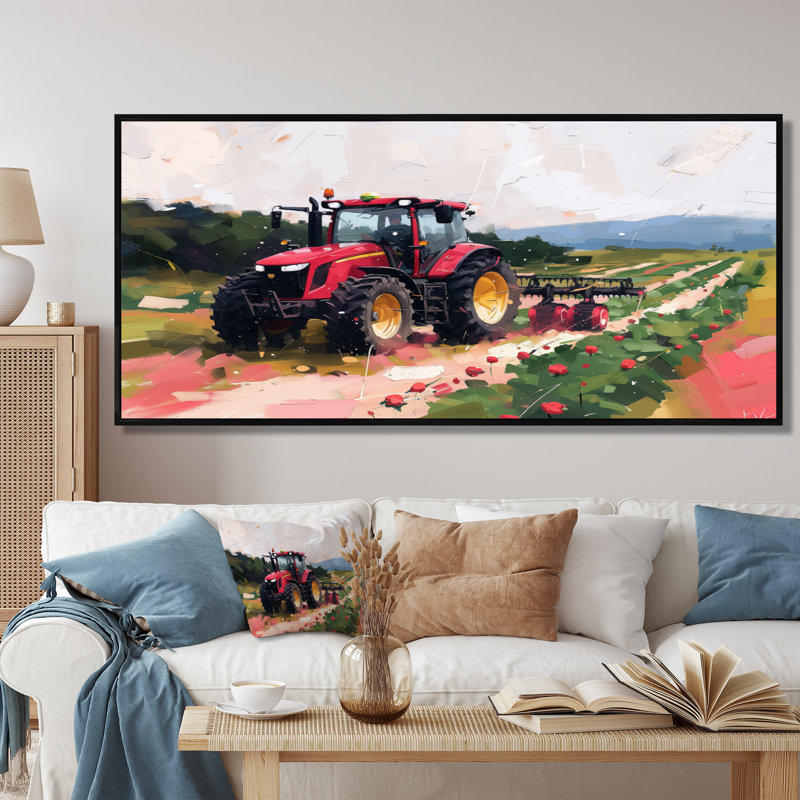 Eldora - campagne, impression d'art mural, Toile avec cadre flottant noir, H 28 po x l 60 po x P 1,5 po