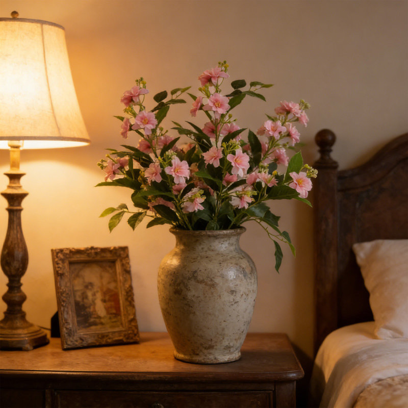 Faux fleurs artificielles kbndieu pour la maison, Pink