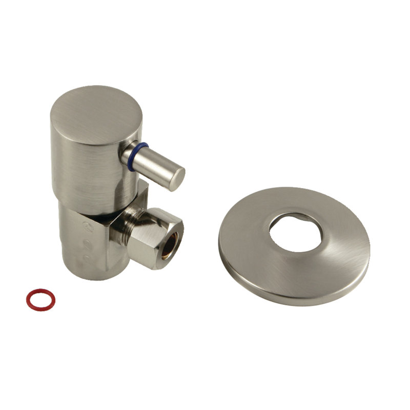 Kingston Brass 1/2-Inch FIP x 3/8-Inch OD Comp Anti-Seize Deluxe Quarter-Turn Ceramic Hardisc Cartridge Angle Stop with Flange