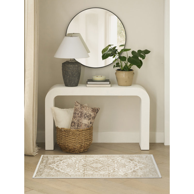 Tapis ivoire taupe 2 pi x 4 pi Lafever, Tapis de couloir 2 pi x 4 pi