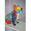 Statue bouledogue français à l'apparence de graffiti avec verres en résine, Jeffersonville Home Decor, L 19 po x l 12 po x H 19 po