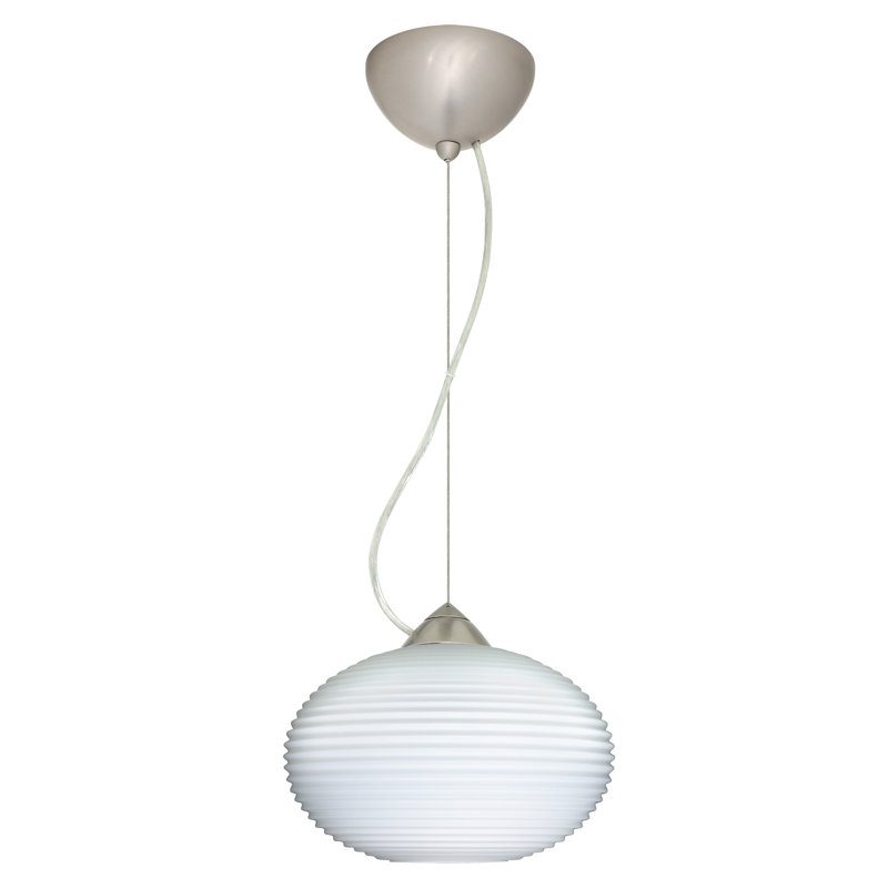 Luminaire suspendu sphérique 1 lumière Maryrose, Nickel satiné