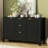 Sideboard With Wave Design - 3 Adjustable Shelves, 3 Drawers & Soft-Close Doors-1046171813