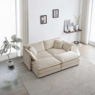 Canapé modulaire confortable avec ensembles de repose-pieds, rehaussant l'ambiance de la maison