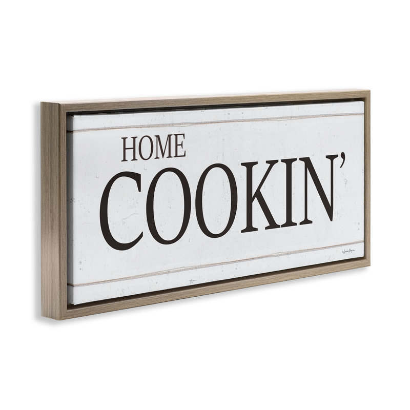 «Home Cookin», art mural encadré sur toile flottante par Susie Boyer, Cadre flottant orme Montalcino, H 14 po x l 31 po