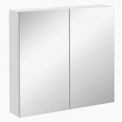 Bathroom Mirrored Cabinet, Steel Frame Medicine Cabinet, Wall-Mounted Storage Organizer