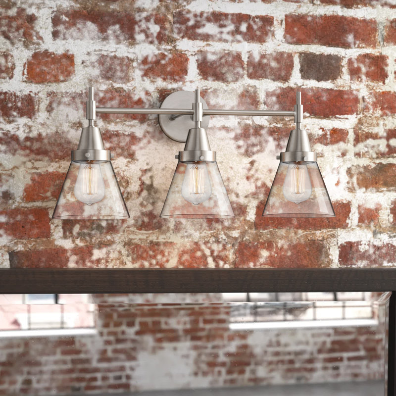 Gayle 3 - Light Dimmable Vanity Light, Clear, Satin Nickel, 4 Watt Vintage LED Bulb