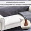 Banc de chambre de 52 po avec revêtement en lin blanc crème pour une expérience décorative confortable
