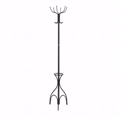 Coat Rack, Hall Tree With Storage Function Rack, With Free Standing Design, With 12 Coat Hooks, For Entryway Use, 70" Height, With Umbrella Holder Function