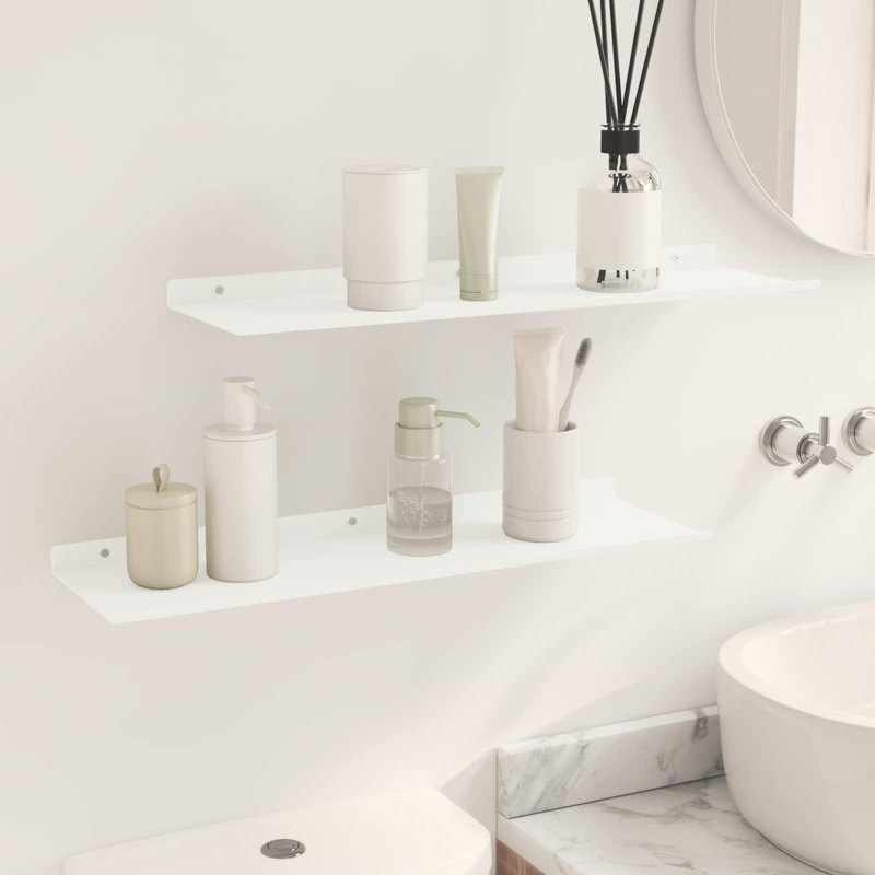 Steel Floating Shelf, White