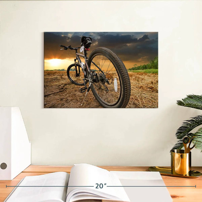 Mehar Sunset Over Bicycle, 8" H x 12" W