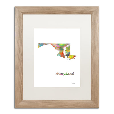 « maryland state map-1 », impression encadrée à l’image