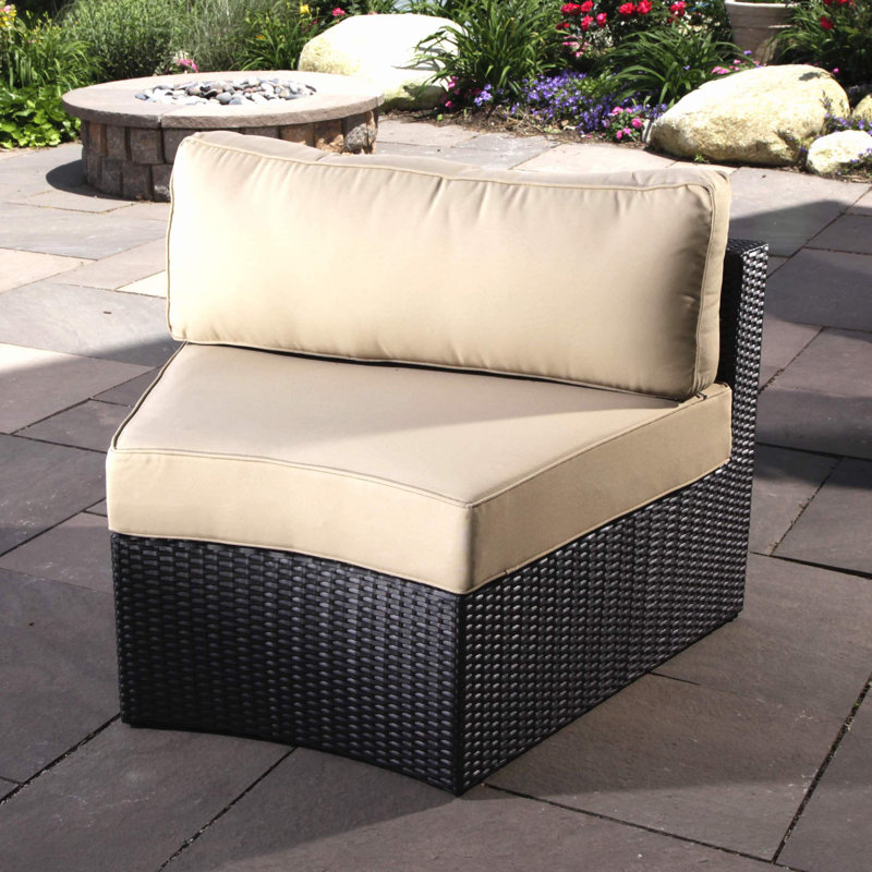 Santorini Outdoor 8 - Piece Conversation Set, Espresso Frame/Beige Cushion