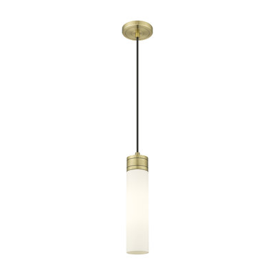 Ballston - Maliyah - Mini-luminaire suspendu à cordon 3 po avec abat-jour en H 8 po - Finition cuivre antique - Abat-jour tourbillon déco