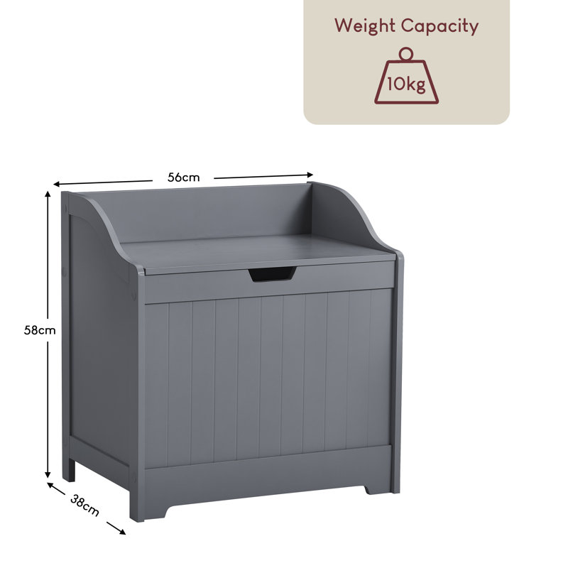 Milano Wood Cabinet Laundry Hamper, Grey