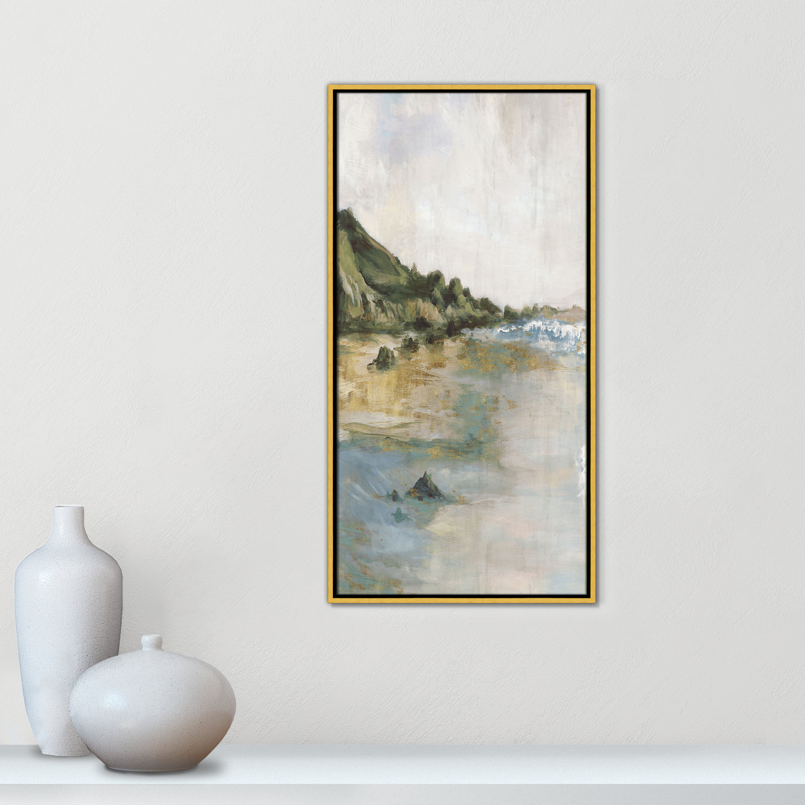 Cordoba "Tide's Edge" Print, 37.5" H x 19.5" W, Gold