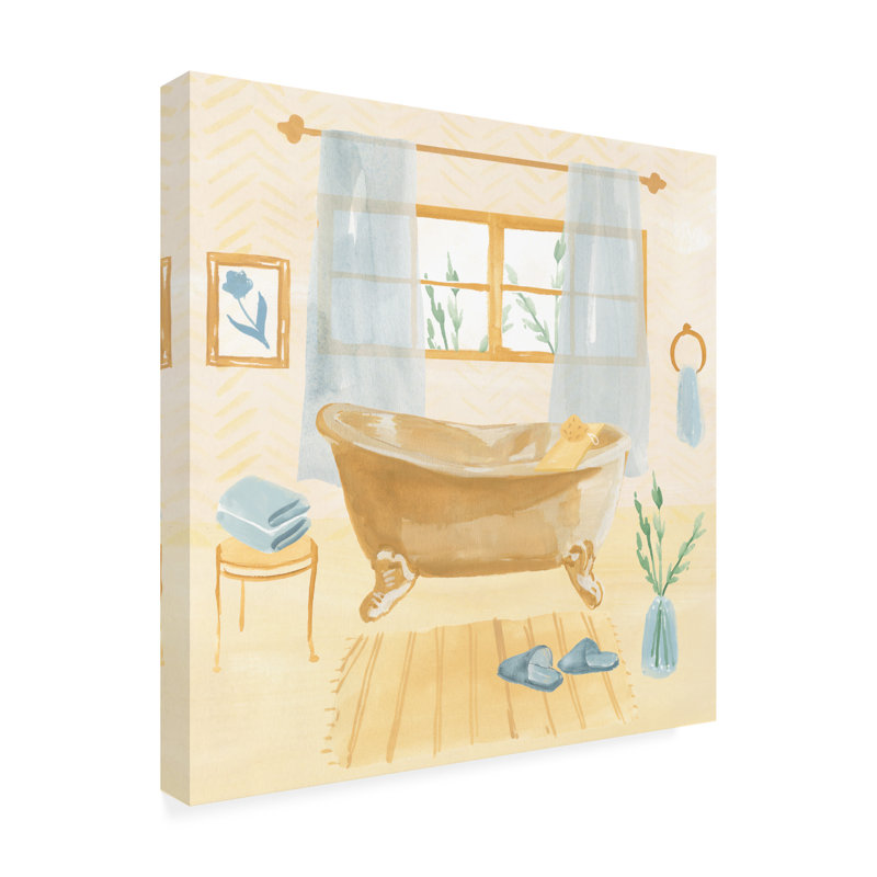 Art sur toile «Golden Bath II» par Annie Warren, H 14 po x l 14 po x P 2 po
