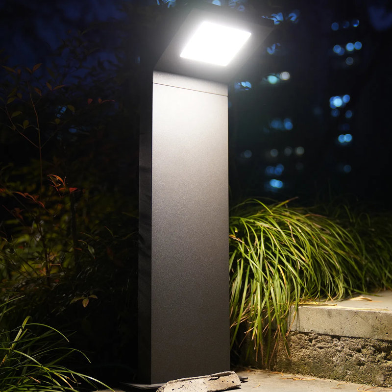 Borne d'éclairage d'extérieur moderne - Éclairage de sentier à DEL doux à 360 °, fonte d'aluminium imperméable Ip54, éclairage de paysage câblé pour jardin, allée, allée, patio