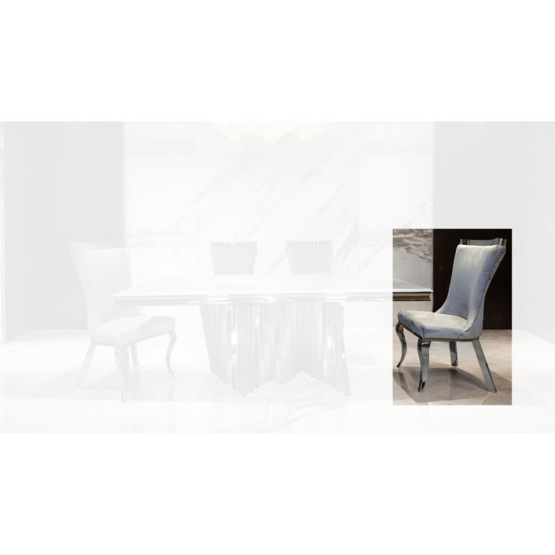 Chaise d'appoint Montie (ensemble de 2), Argent/chrome