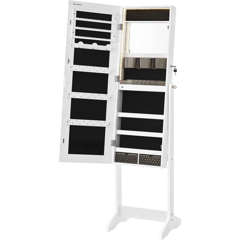 Armoire à bijoux 16,2 de large, Blanc