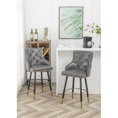 Eladia 26.4"" Counter Stool -  Everly Quinn, 1B4BCA60BF7F4357A78FB8B8FB5EA8F6