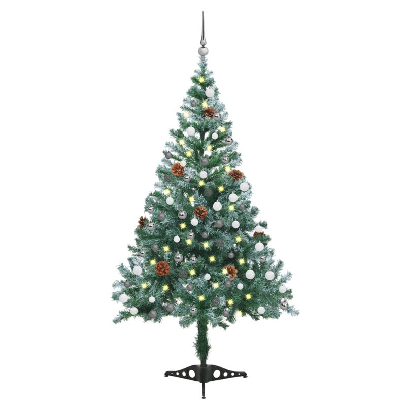 Frosted Christmas Tree Christmas Display Tree with LEDs and Ball Set