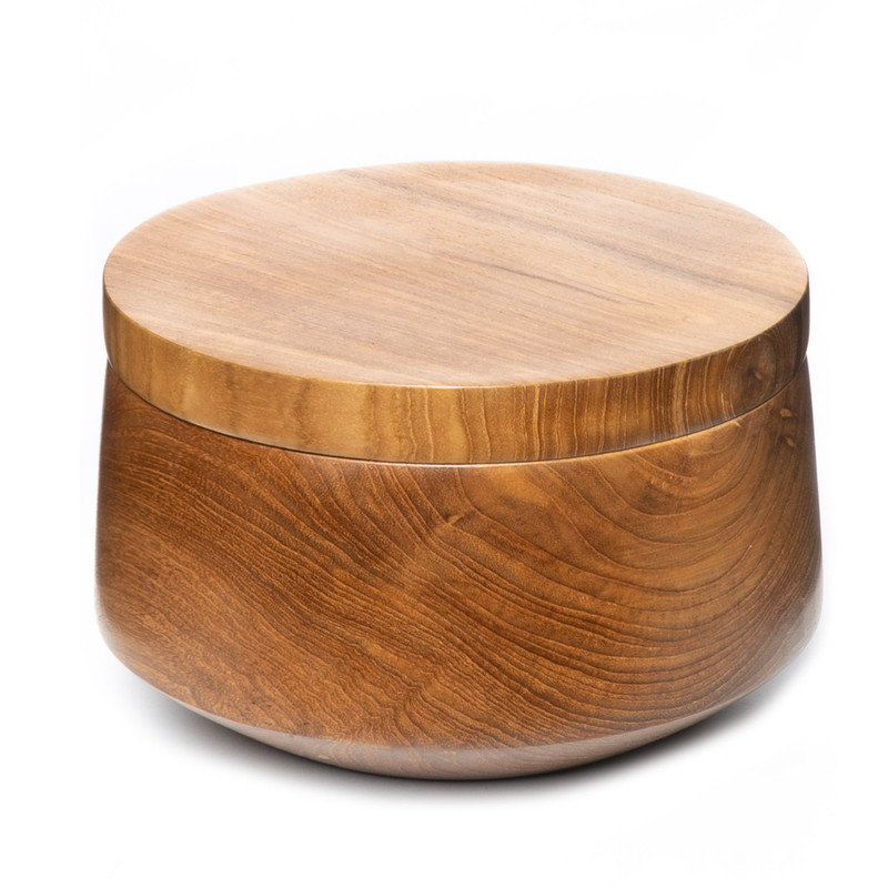 Bol rond en bois avec couvercle arrondi Efran