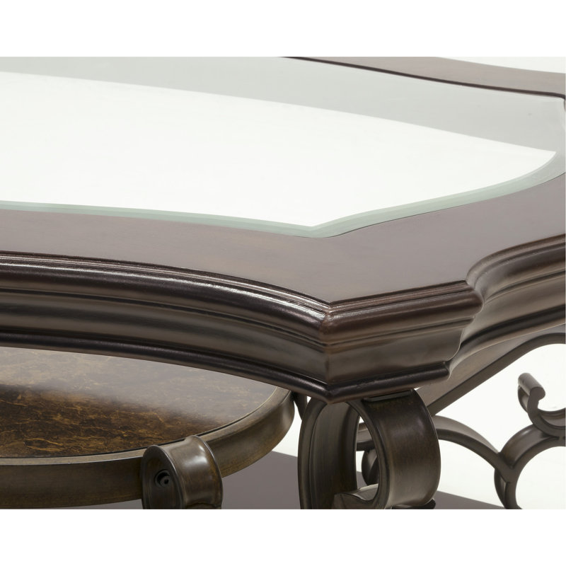 Table de cocktail copieuse avec verre et métal, richesse, verre brun foncé moderne et combinaisons