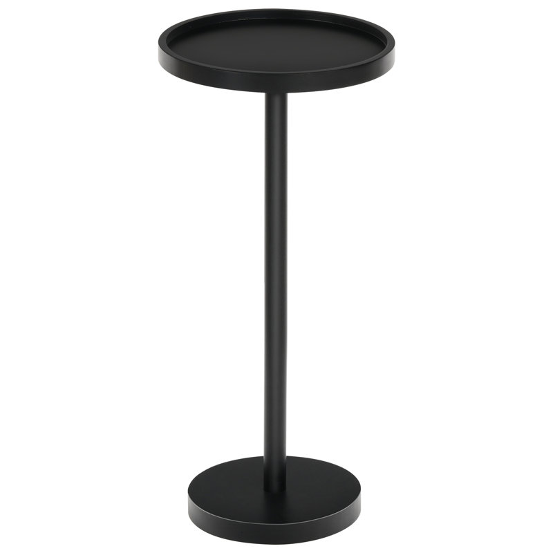 Table de bout ronde en bambou, Black