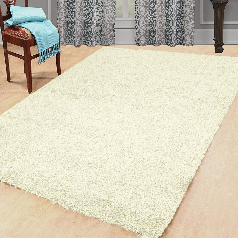 Kailum Solid Colour Shag Area Rug, Rectangle 120 x 170cm