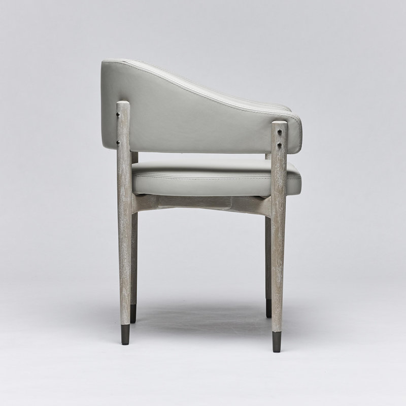 Cheshire Leather Arm Chair, Cliffside Gray
