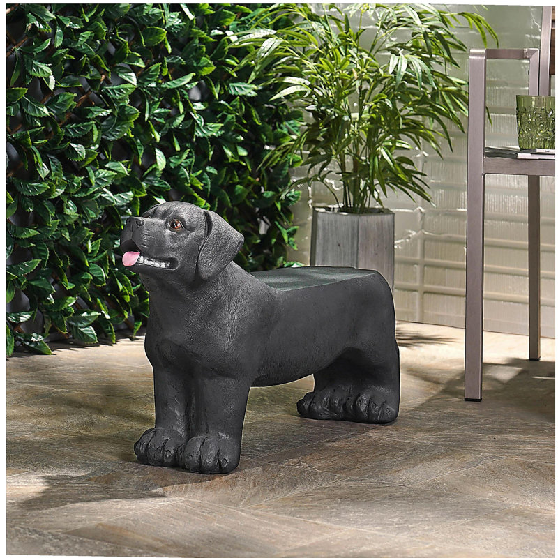 Banc d'extérieur MGO DOG Bench, noir mat + noir, aucun assemblage requis