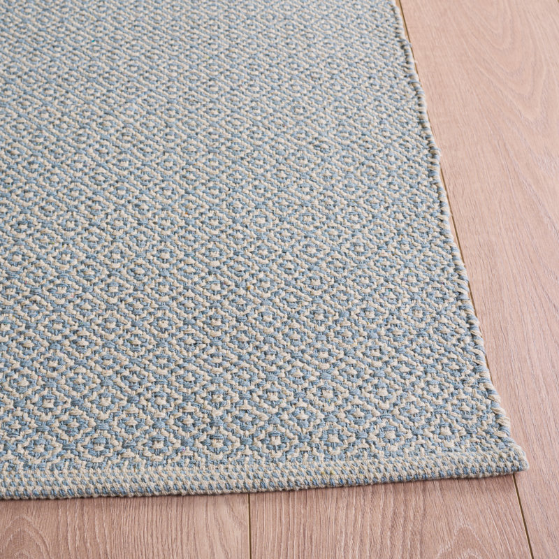 Tapis géométrique en coton tissé à la main Bester, Rectangle 10 pi x 14 pi