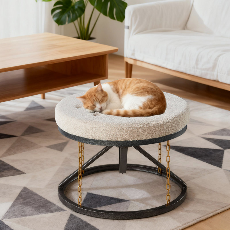 Abraham 23.6" Wide Tensegrity Ottoman Table, Beige
