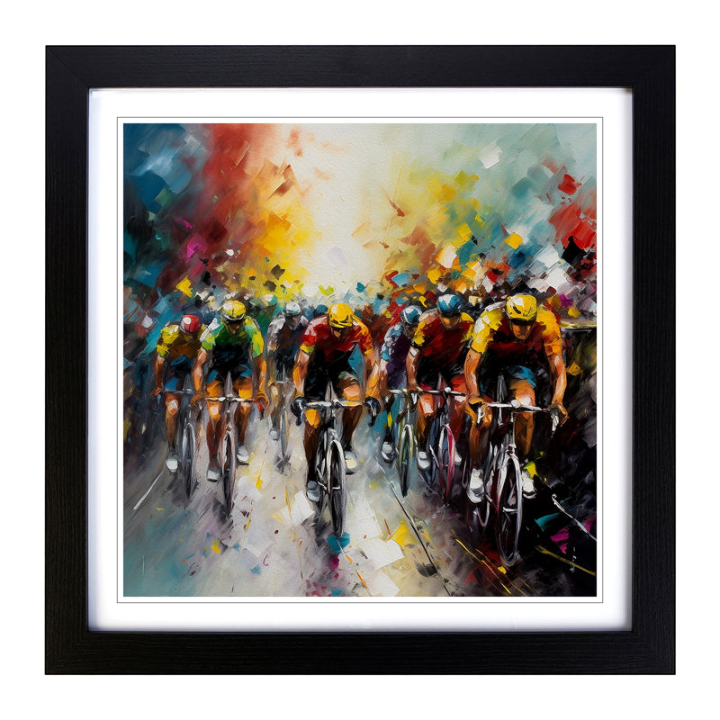 Tour De France Abstract Expressionism - Framed Print, Black