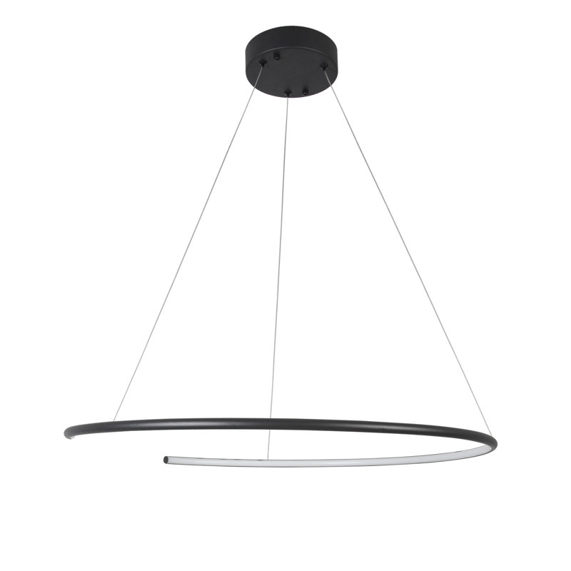 1 - Light LED Geometric Pendant, Black