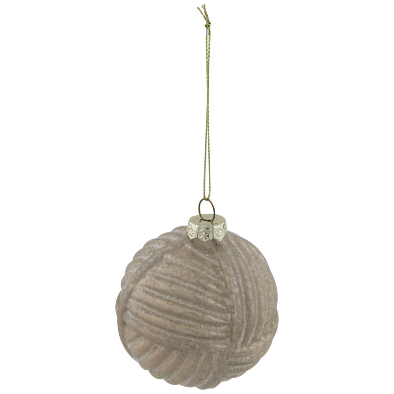 Ornement en forme de boule de verre mercure rose tissé 3 "