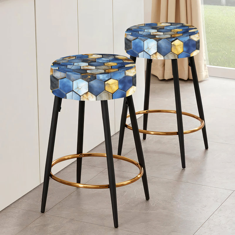 Ensemble de 2 tabourets de bar géométriques Iselin