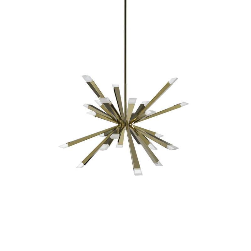 Starburst 24 - Light Sputnik Sphere LED Chandelier, Polished Chrome, 19.9" H x 29.5" W x 29.5" D