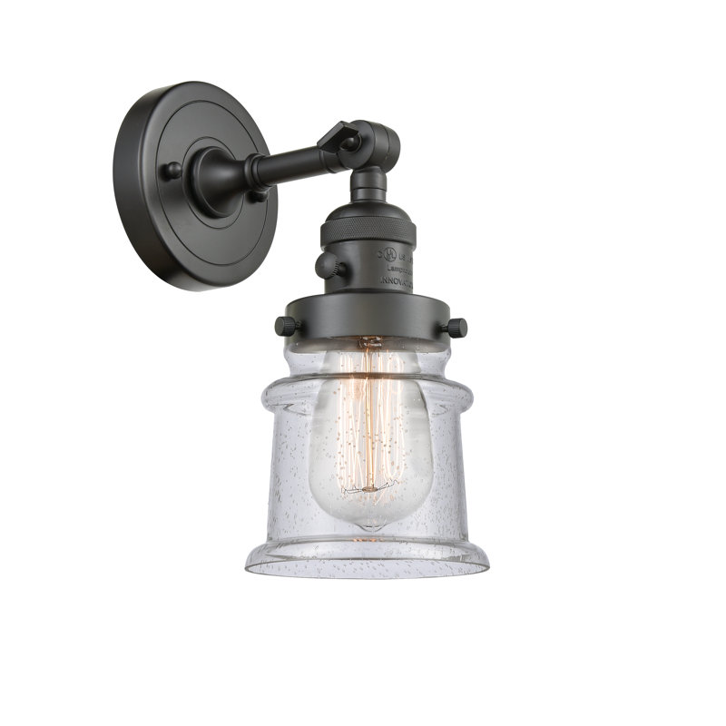 Applique murale à bras 1 lumière Madelyn, Ampoule DEL rétro de 3,5 watts, Grainé, Bronze huilé